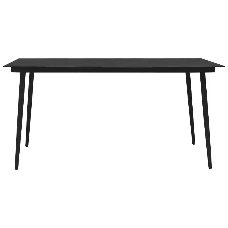 vidaXL Ensemble de salle à manger Noir Résine tressée, acier laqué, verre Grand
