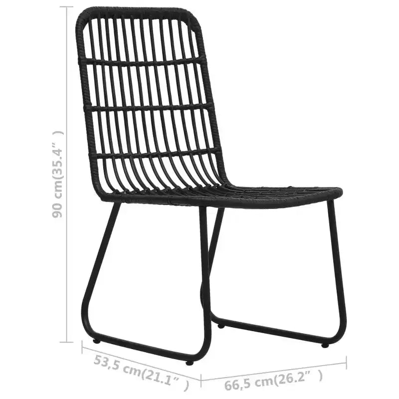 vidaXL Ensemble de salle à manger Noir Résine tressée, acier laqué, verre Grand
