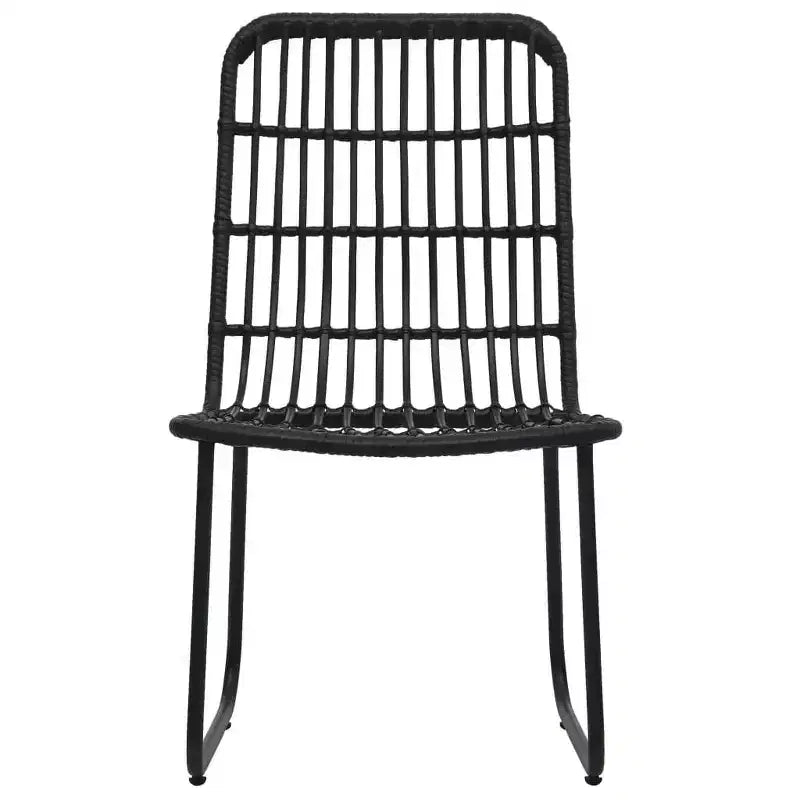vidaXL Ensemble de salle à manger Noir Résine tressée, acier laqué, verre Grand