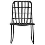 vidaXL Ensemble de salle à manger Noir Résine tressée, acier laqué, verre Grand