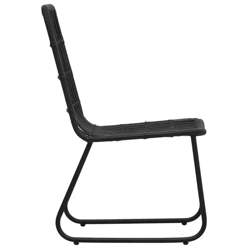vidaXL Ensemble de salle à manger Noir Résine tressée, acier laqué, verre Grand