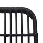 vidaXL Ensemble de salle à manger Noir Résine tressée, acier laqué, verre Grand