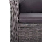 vidaXL Ensemble de Repas de Jardin en Rotin Synthétique Gris Nombreuses Places