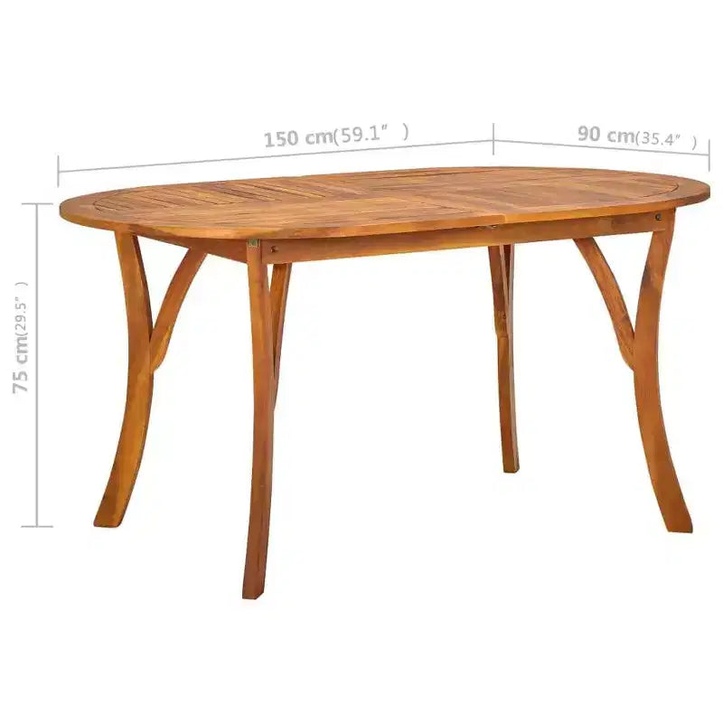 vidaXL Ensemble de salle à manger noir en bois d'acacia massif avec de grands accoudoirs réglables