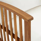 vidaXL Salon de jardin Coussins crème, Bois naturel