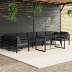vidaXL Salon de jardin modulaire anthracite en aluminium grande taille