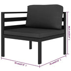 vidaXL Salon de jardin modulaire anthracite en aluminium grande taille