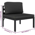 vidaXL Salon de jardin modulaire anthracite en aluminium grande taille