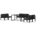 vidaXL Garden Lounge Set Anthracite Aluminum, Polyester Large Modular