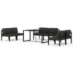 vidaXL Garden Lounge Set Anthracite Aluminum, Polyester Large Modular