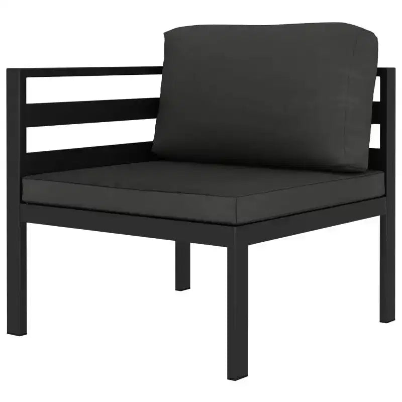 vidaXL Salon de jardin anthracite en aluminium, polyester grand modulaire