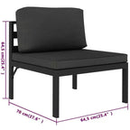 vidaXL Salon de jardin anthracite en aluminium, polyester grand modulaire
