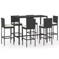 vidaXL Garden Bar Set Table: Cushions: