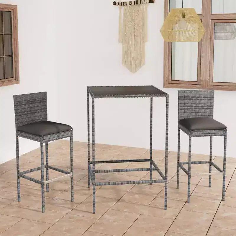 vidaXL Table de Bar de Jardin : Coussins :