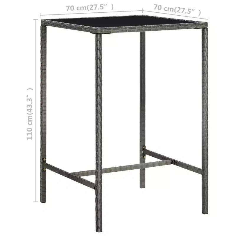 vidaXL Table de Bar de Jardin : Coussins :