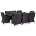 vidaXL Outdoor Dining Set Powder-Coated Steel Large Durable