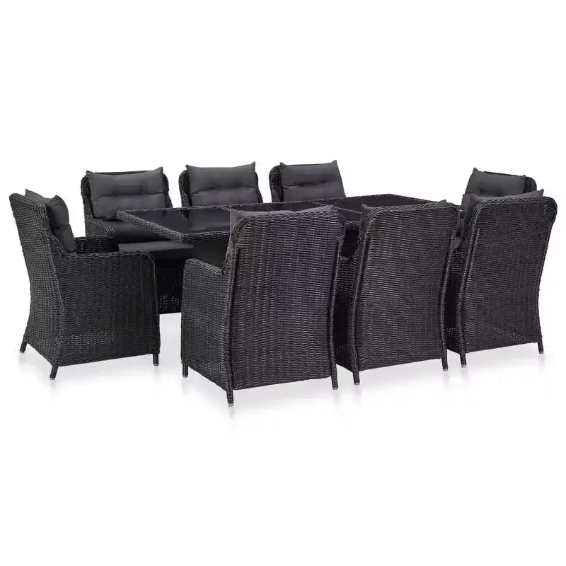vidaXL Outdoor Dining Set Powder-Coated Steel Large Durable