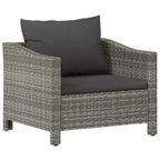 vidaXL Salon de jardin gris en résine tressée, acier enduit de poudre, tissu