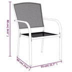 vidaXL Ensemble de jardin 3 pièces en acier empilable