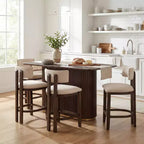 Christopher Knight Home Quini Ensemble de salle à manger moderne 5 pièces en bois avec piédestal et pieds en bois d'hévéa