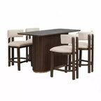 Christopher Knight Home Quini Ensemble de salle à manger moderne 5 pièces en bois avec piédestal et pieds en bois d'hévéa