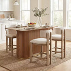 Christopher Knight Home Quini Ensemble de salle à manger moderne 5 pièces en bois avec piédestal et pieds en bois d'hévéa