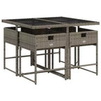 vidaXL Ensemble de salle à manger d'extérieur 4 pièces Gris, Bleu marine