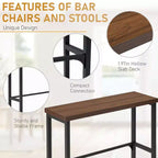 Table de bar moderne hauteur comptoir 120 cm et tabourets avec 2 chaises pour salle à manger de cuisine