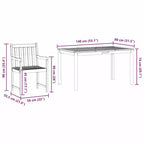 vidaXL Ensemble de salle à manger de jardin 5 pcs Bois d'acacia massif marron