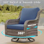 GDFStudio Kingsley Salon de jardin 3 pièces moderne en osier et fer avec coussins