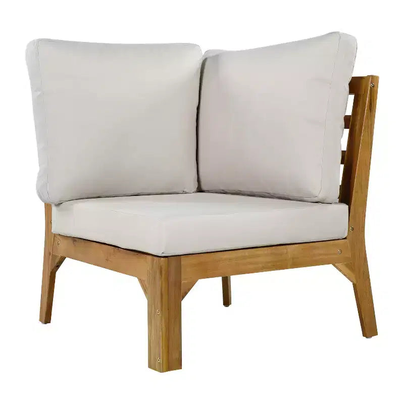 Christopher Knight Home Hanna - Ensemble de canapé sectionnel d'extérieur 4 pièces en bois d'acacia avec corde tressée à la main