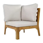 Christopher Knight Home Hanna - Ensemble de canapé sectionnel d'extérieur 4 pièces en bois d'acacia avec corde tressée à la main