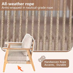 Christopher Knight Home Hanna - Ensemble de canapé sectionnel d'extérieur 4 pièces en bois d'acacia avec corde tressée à la main