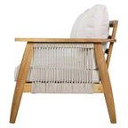 Christopher Knight Home Hanna - Ensemble de canapé sectionnel d'extérieur 4 pièces en bois d'acacia avec corde tressée à la main