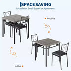 Ensemble de salle à manger de ferme pour 2 - Table à manger avec chaises rembourrées, ensemble de table de cuisine en bois, appartement peu encombrant