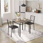 Ensemble de salle à manger de ferme pour 2 - Table à manger avec chaises rembourrées, ensemble de table de cuisine en bois, appartement peu encombrant