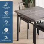 Ensemble de salle à manger de ferme pour 2 - Table à manger avec chaises rembourrées, ensemble de table de cuisine en bois, appartement peu encombrant