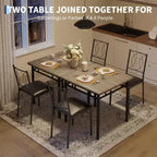 Ensemble de salle à manger de ferme pour 2 - Table à manger avec chaises rembourrées, ensemble de table de cuisine en bois, appartement peu encombrant