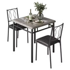 Ensemble de salle à manger de ferme pour 2 - Table à manger avec chaises rembourrées, ensemble de table de cuisine en bois, appartement peu encombrant