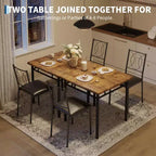 Ensemble de salle à manger de ferme pour 2 - Table à manger avec chaises rembourrées, ensemble de table de cuisine en bois, appartement peu encombrant