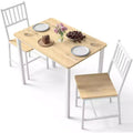MooxvMoo 3-Piece Rectangular Dining Table Set for 2, Kitchen Table Set with 2 Chairs, Breakfast Nook Furniture for Kitchens, Dining Room, White