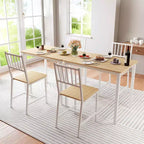 MooxvMoo Ensemble table à manger rectangulaire 3 pièces pour 2, ensemble table de cuisine avec 2 chaises, mobilier de coin petit-déjeuner pour cuisines, salle à manger, blanc