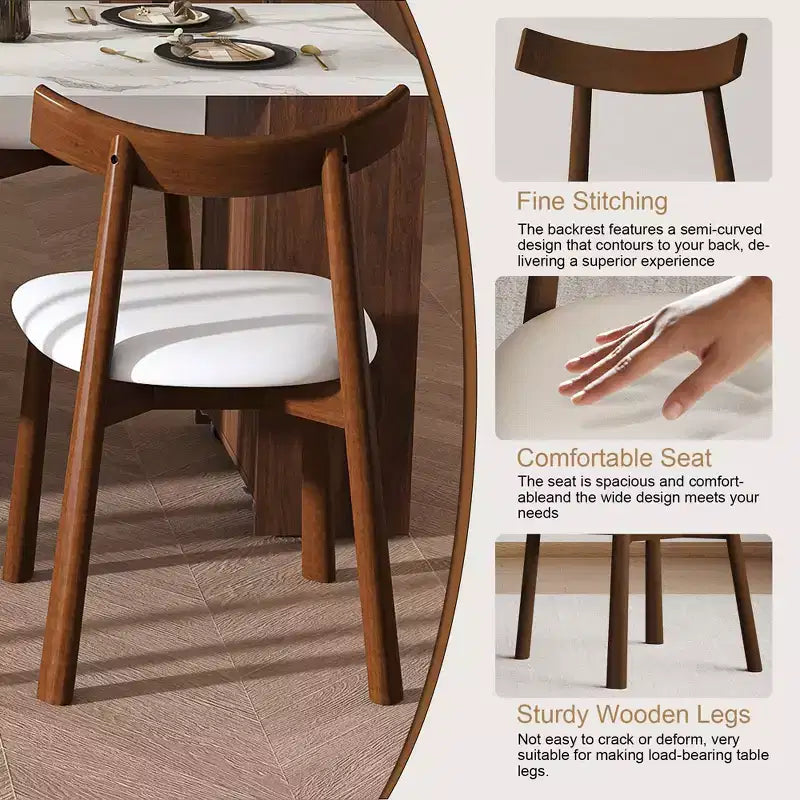 GDFStudio Malthus Ensemble de salle à manger et îlot de cuisine extensible de 80 pouces avec 4 chaises en bois massif
