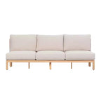 Ensemble de canapé de patio 4/5 pièces ModernLuxe, salon de jardin en bois d'acacia avec table basse, finition teck clair pour patio/jardin