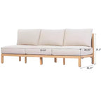 Ensemble de canapé de patio 4/5 pièces ModernLuxe, salon de jardin en bois d'acacia avec table basse, finition teck clair pour patio/jardin