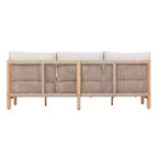 Ensemble de canapé de patio 4/5 pièces ModernLuxe, salon de jardin en bois d'acacia avec table basse, finition teck clair pour patio/jardin