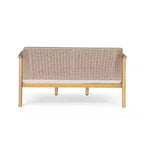 Ensemble de conversation ModernLuxe en bois d'acacia pour l'extérieur, ensemble de canapés de patio avec dossier en corde tressée et table basse, finition teck clair