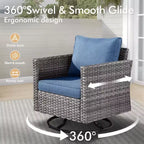 Ensemble de mobilier de jardin HOMLUX 8 pièces avec canapé 3 places, table basse et 4 fauteuils pivotants