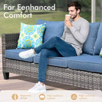 Ensemble de mobilier de jardin HOMLUX 8 pièces avec canapé 3 places, table basse et 4 fauteuils pivotants