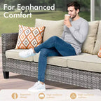 Ensemble de mobilier de jardin HOMLUX 8 pièces avec canapé 3 places, table basse et 4 fauteuils pivotants